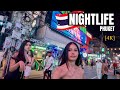 Nightlife phuket thailand beautiful hot ladies freelancers on walking street patong beach 4k