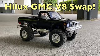 BEST SOUNDING TOYOTA HILUX WITH GMC V8! HG P407 TAMIYA BRUISER RC TRUCK