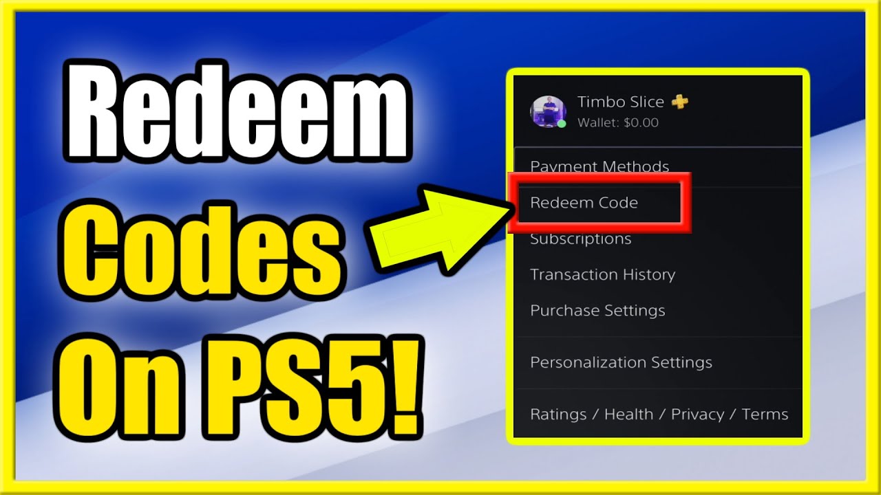 How to redeem a code on PS5