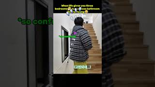 When life gives you three bedrooms🤧 just choose bathroom like Taehyung😂