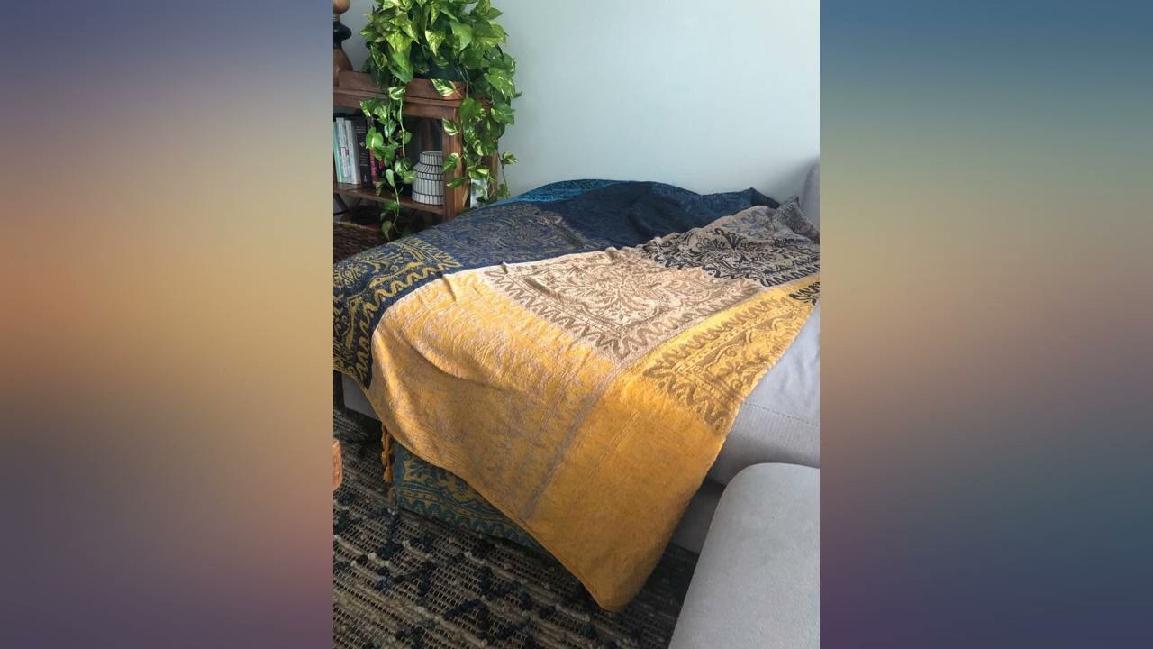 MayNest Bohemian Tribal Throws Blankets Reversible Colorful Red Blue Boho Hippie review