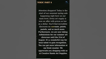 Luyện TOEIC Listening Part 4 mỗi ngày | English Practice | Phần 1 #toeic #toeiclistening #toeictest