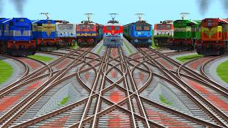 🧮Nine Trains Run Back To Back On Indian 3D Railroad | Which Train Will Cross First? 🤔