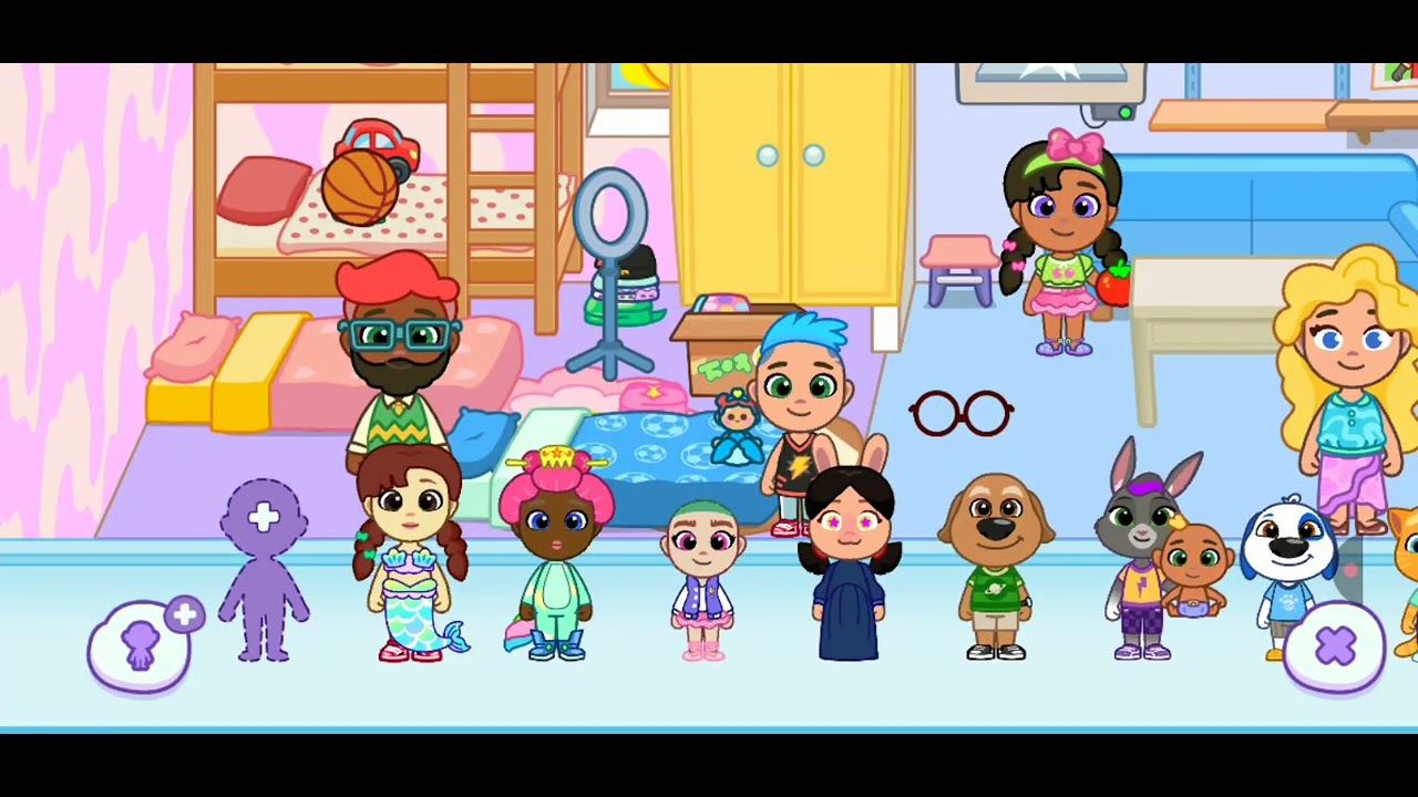 Playing Talking Tom Friends World....Video game play 