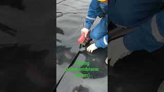 Gluing geomembrane under the diesel tank #north #kazakhstan