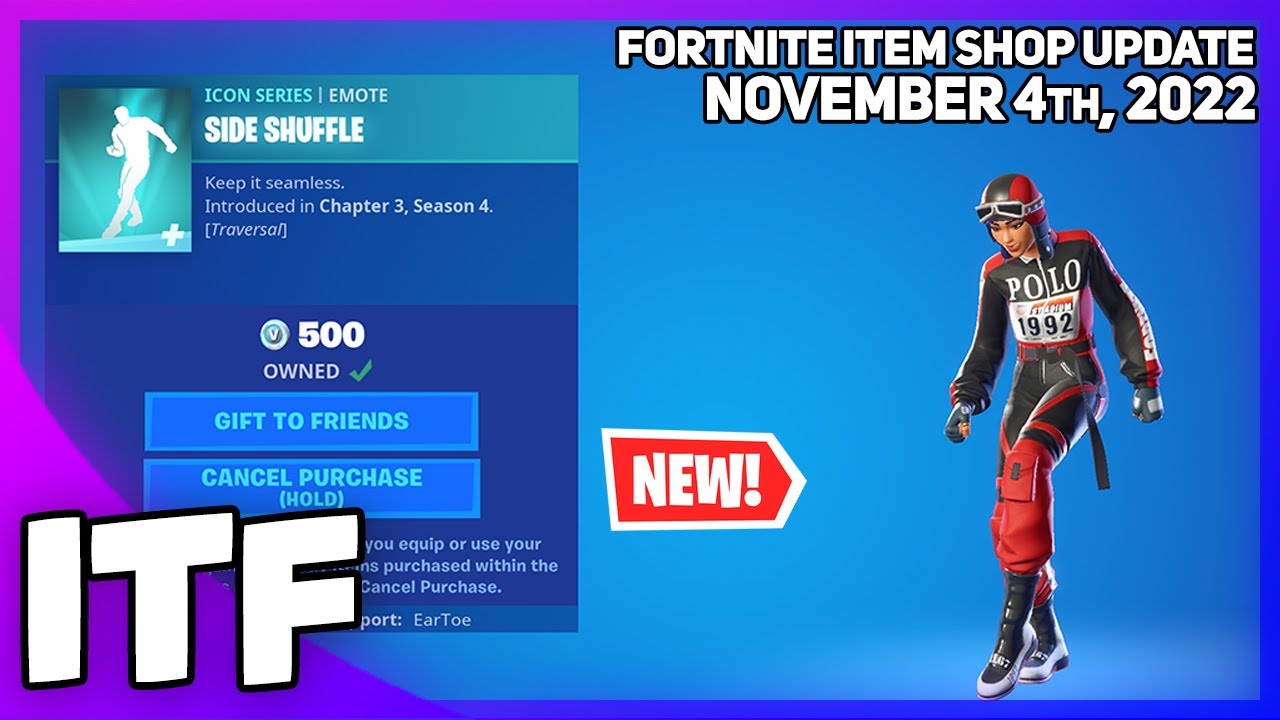 Fortnite Item Shop *NEW* SIDE SHUFFLE EMOTE! [November 4th, 2022
