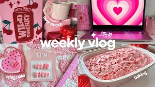 weekly vlog 🎀 valentines day decor, study vlog, cute nails, trying japanese snacks