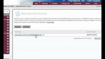 Blackboard Learn 9 - Staff Guide - How to Archive a Course
