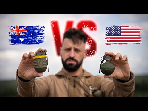 Видео: Австралийская граната F1 против Американской M67 | Тестируем разлет осколков
