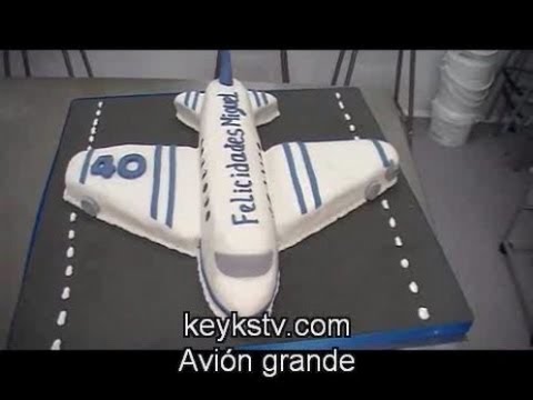 Cómo hacer una tarta de avión de fondant o masa elástica. Airplane cake -  YouTube