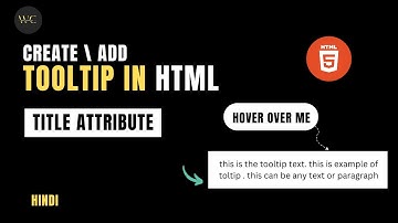 How To Create Tooltip With HTML | Title Attribute In HTML | Tooltip In HTML | @webcoding25 | HIndi