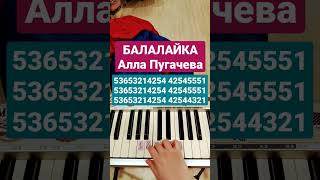 Алла Пугачёва Балалайка #easypiano #shorts #piano #pianotutorial #пианинодляначинающих #пианино