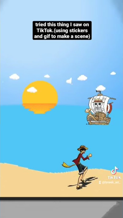 Tik Tok art , one piece Luffy art made by using Instagram story features