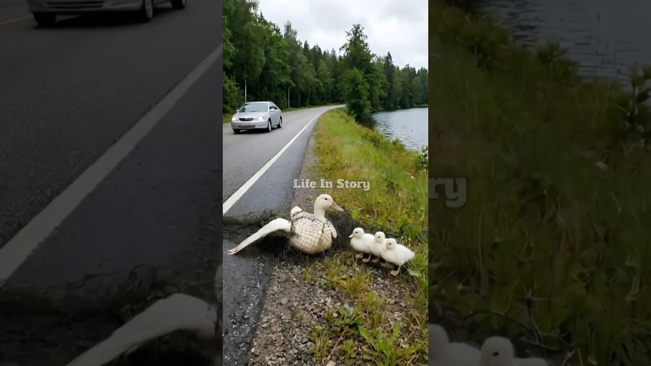 A Kind Man Helped a Trapped Duck Family