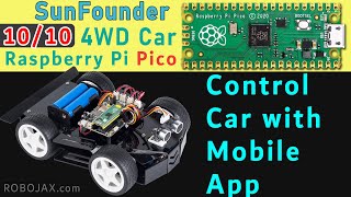 Course Lesson 10 of 10: Controlling Raspberry Pi Pico 4WD Smart Car Kit with mobile App