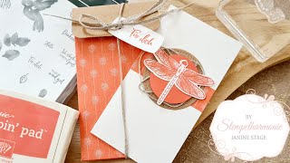 Umschlag mit Karte Libellengarten | Stampin Up! | Stempelharmonie