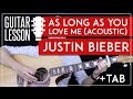 As Long As You Love Me Acoustic Guitar Tutorial - Justin Bieber Guitar Lesson 