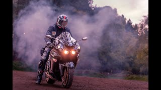 Smoking rubber Kawasaki in the forest - dawidone #kawasaki #kawasakininja