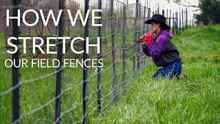 STRETCH FIELD FENCE TIGHT | How WE like to do it.