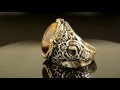 Hand made ottoman jewelry silver tigers eye stone men ring