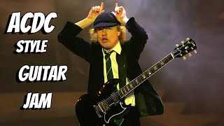 Video thumbnail of "Rock Guitar Backing Track | ACDC Angus Young Style | B Major"