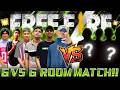 6 VS 6 ROOM MATCH!! | Free Fire 😈