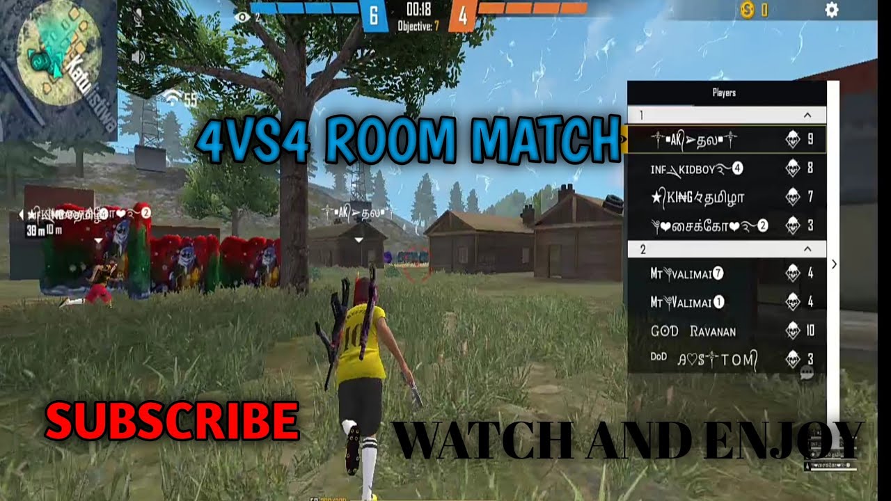 FREE FIRE 4VS4 ROOM MATCH 🔥 watch and enjoy the room match,
