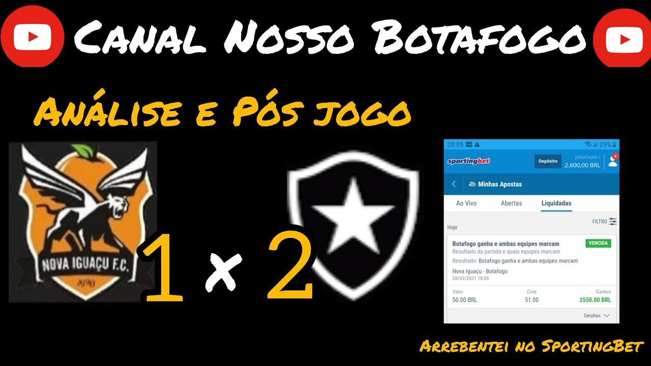 Análise e Pós jogo de Nova Iguaçu 1 x 2 Botafogo | Arrebentei no SPORTINGBET 🤑🤑🤑