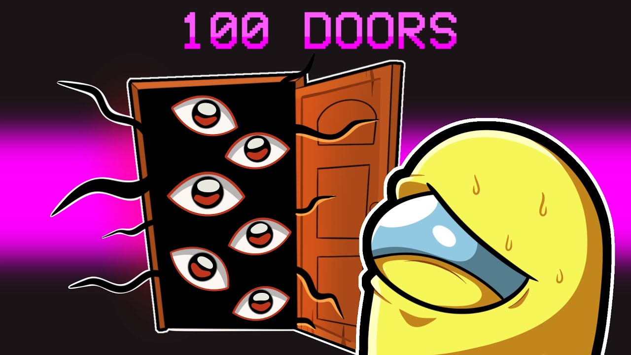 Surviving 100 DOORS in Among Us!