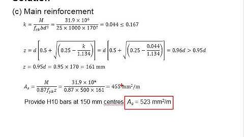 8.8 Example: design of one way spanning slab