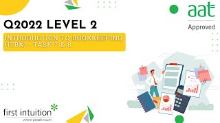 AAT Q2022 Level 2 Introduction to Bookkeeping (ITBK) - Task 7 & 8 - First Intuition