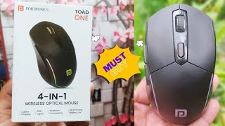Portronics Toad One Wireless  Mouse |Best RGB 4-In-1 | Best Battery Backup & Much More