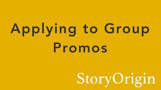 Applying to Group Promos on StoryOrigin