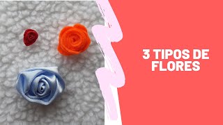 3 tipos de flores para iniciantes  rococo  boton y flor fieltro  - DIY Manualidades fáciles