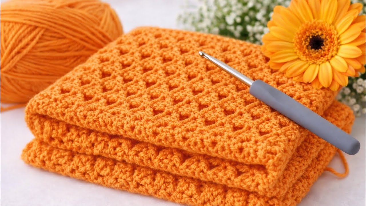 Very Easy Crochet Stitch Pattern 🧶 Perfect for Blankets & Cardigans