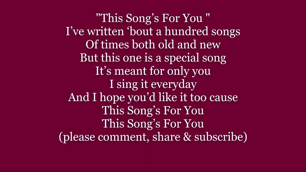 THIS SONG'S FOR YOU Lyrics Words text trending one's miss you love