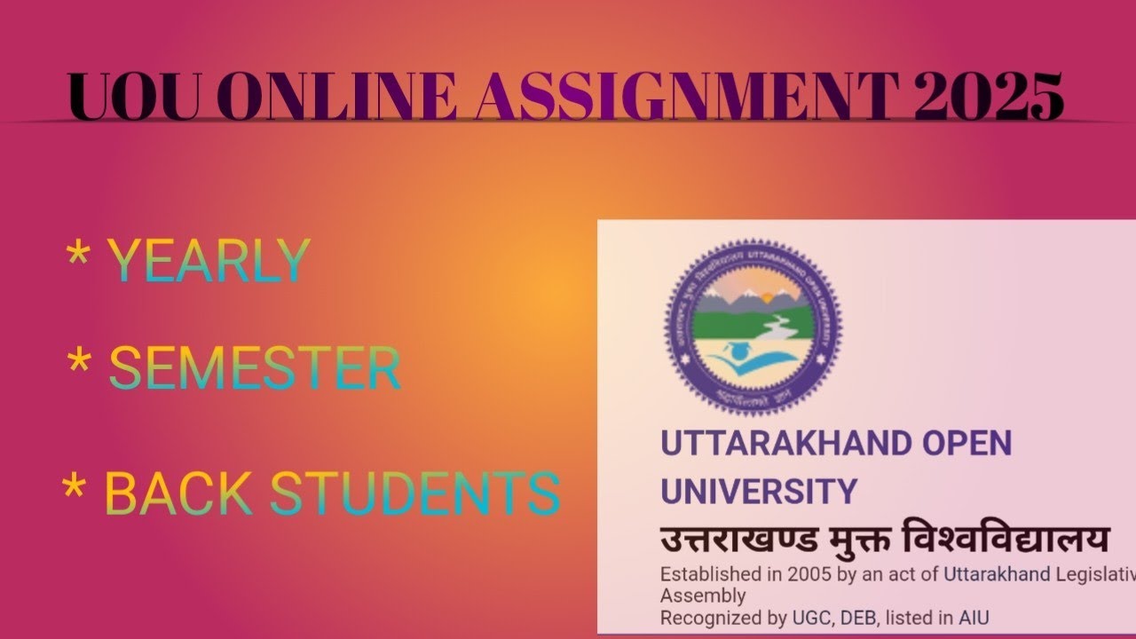 Uou online assignment 2025 youtube