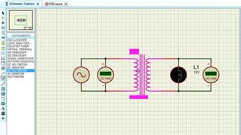 Proteus Tutorial 002 / Step up transformer simulation