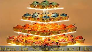 YestBuy 4 Tier Cupcake Stand Acrylic Cupcake Tower Display with LED Light Premium Cupcake Holder De
