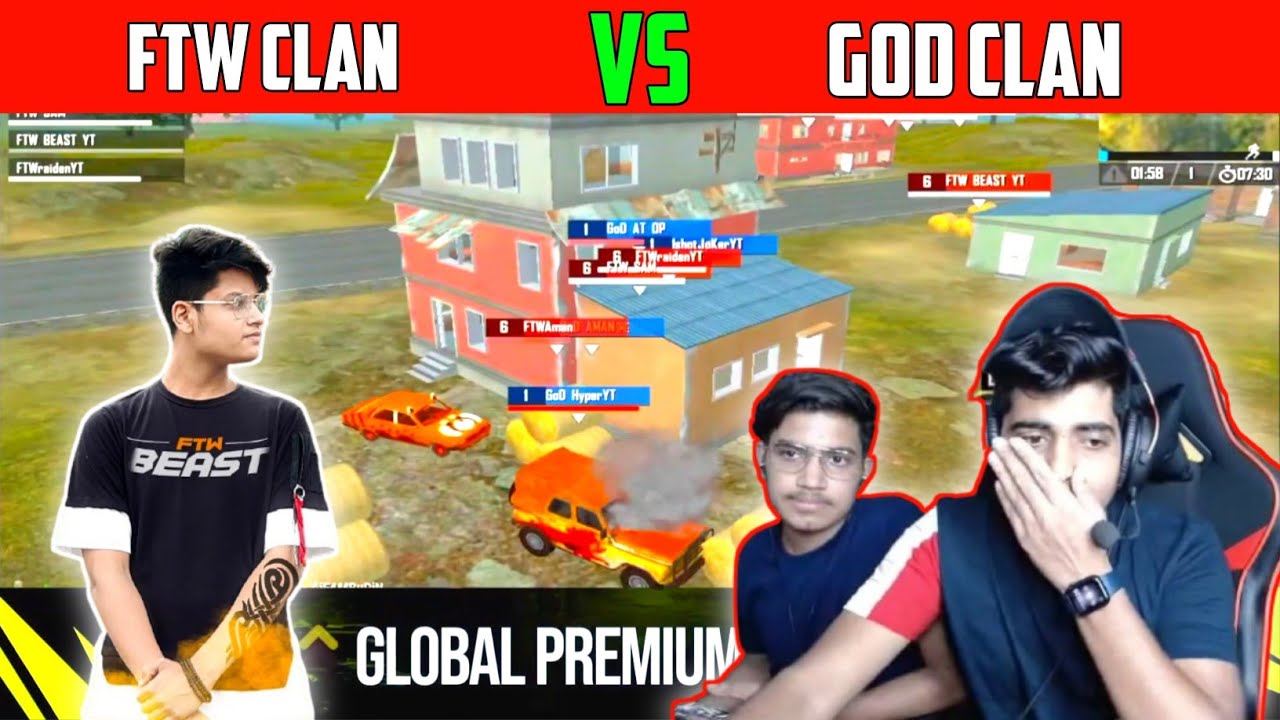 😱@GodTushar Op Vs @Ftw Gaming intense Fight😵 God Clan Vs Ftw Clan Custom Highlights