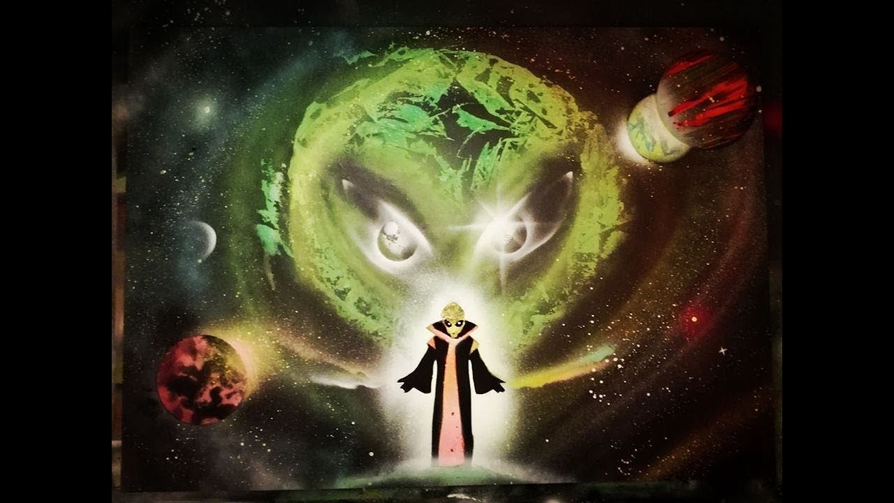 Spray paint art - multi layer stencil tutorial - Alien - YouTube