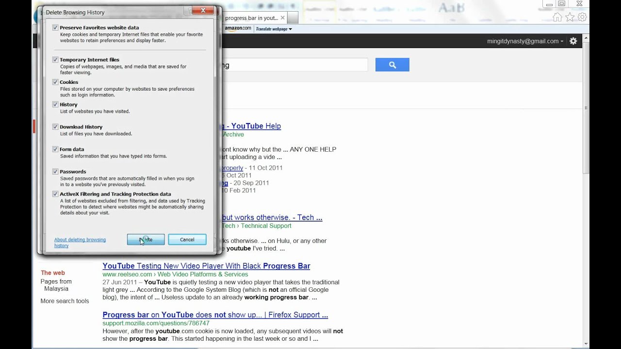 How to delete IE 9 history