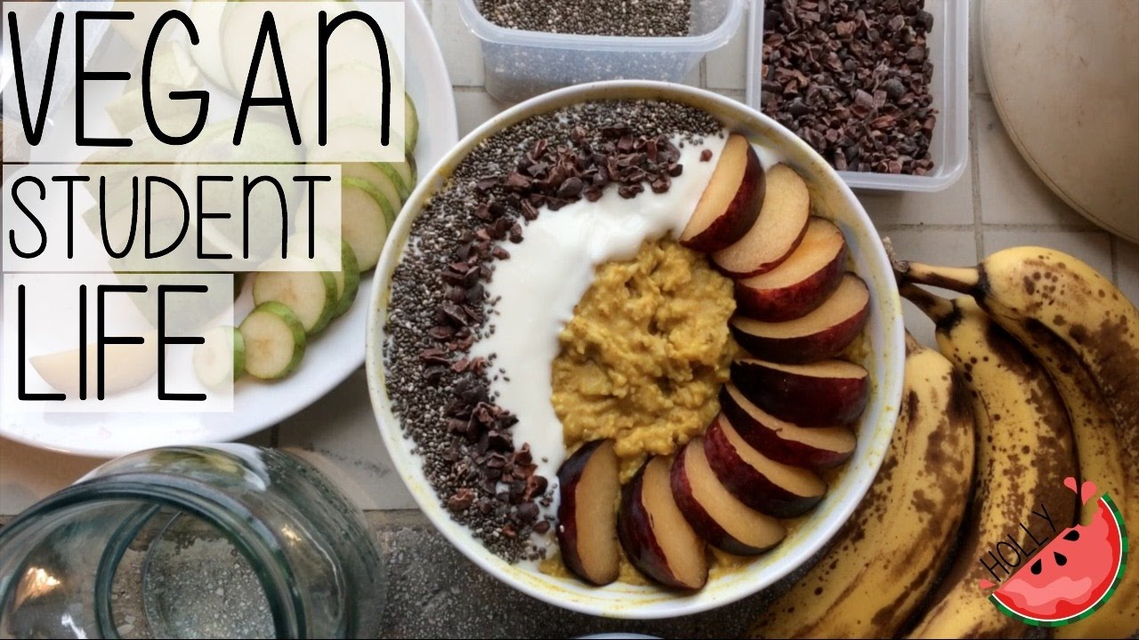 WHAT I EAT IN A DAY + WHAT'S IN MY FOOD CUPBOARD? // VEGAN STUDENT LIFE