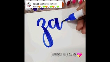 Name:Zahra💙comment your name👇🏻 #ytshorts #trending #youtubeshorts #calligraphy #shorts #short #art✨️