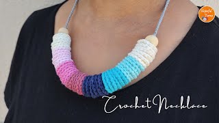 Crochet Necklace | Scrappy Circle Necklace| Crochet Gift Ideas with Scrap Yarns(Beginner Friendly) by Hopeful Turns 1,358 views 2 weeks ago 14 minutes, 43 seconds