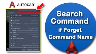 How to search a command if Forget the command name in AutoCAD