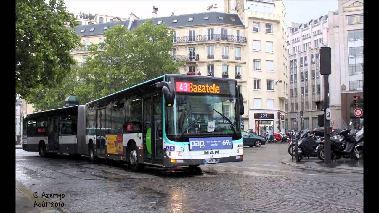 [SOUND]À bord de MAN Lion's City G [ZF] RATP n°4700, 4685 et 4705 Ligne 43