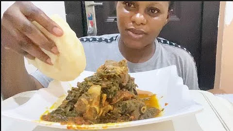 Asmr Mukbang Eforiro Vegetable Soup with Fufu