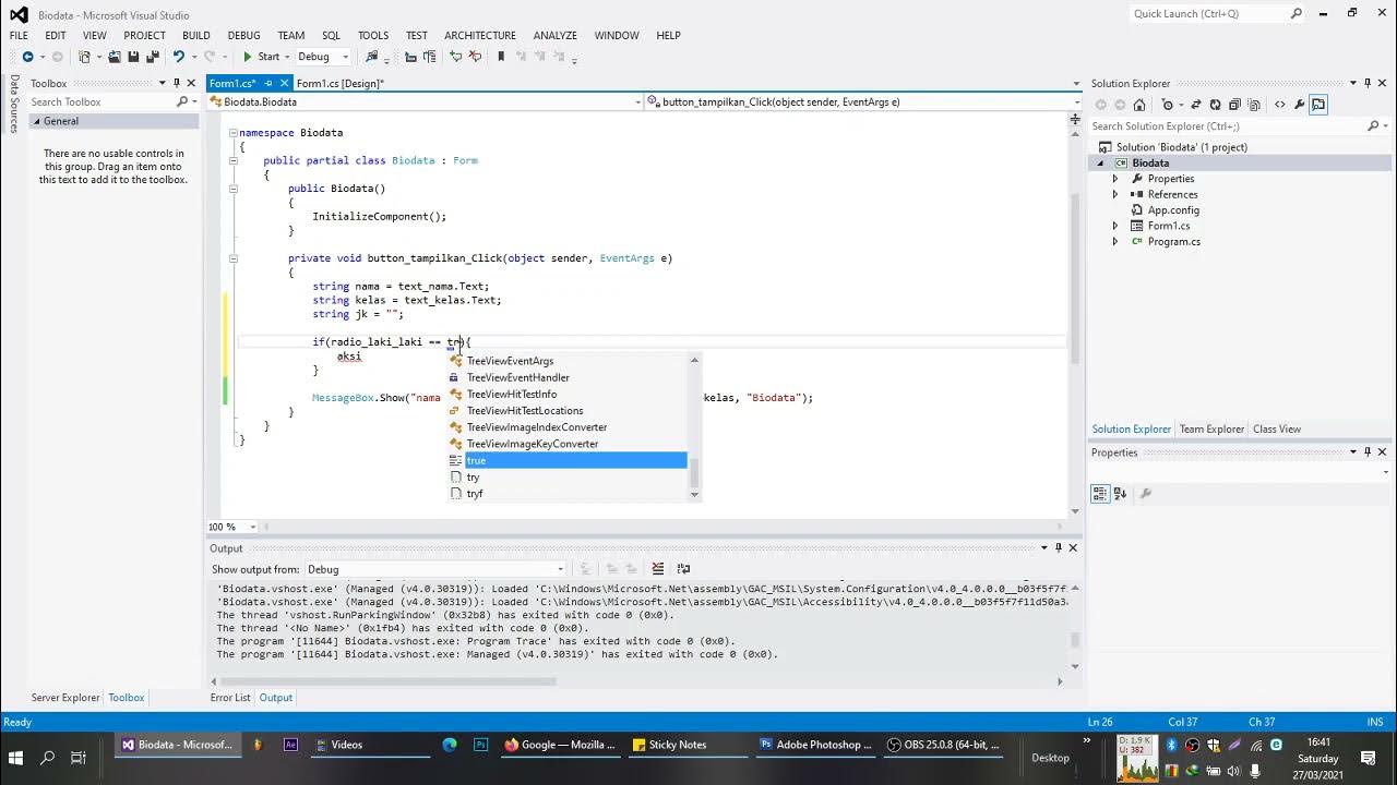 Tutorial Visual Studio Part #2 - Radio Button (C#) - YouTube