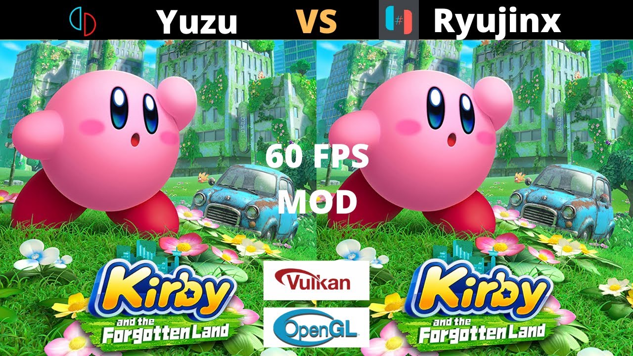 Yuzu vs Ryujinx Kirby and the Forgotten Land Ryzen 5 300X Best Settings 